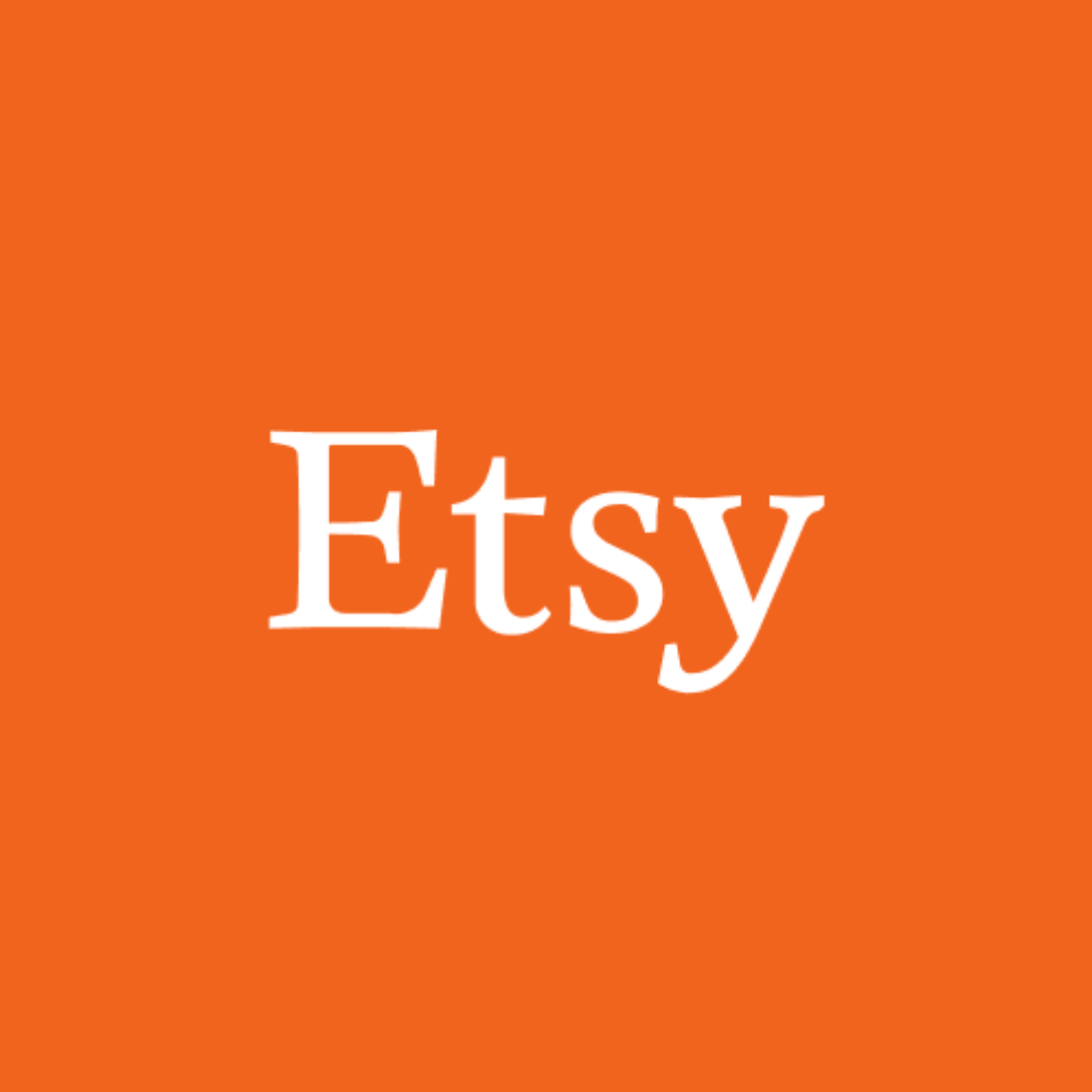 Etsy logo over a solid orange background