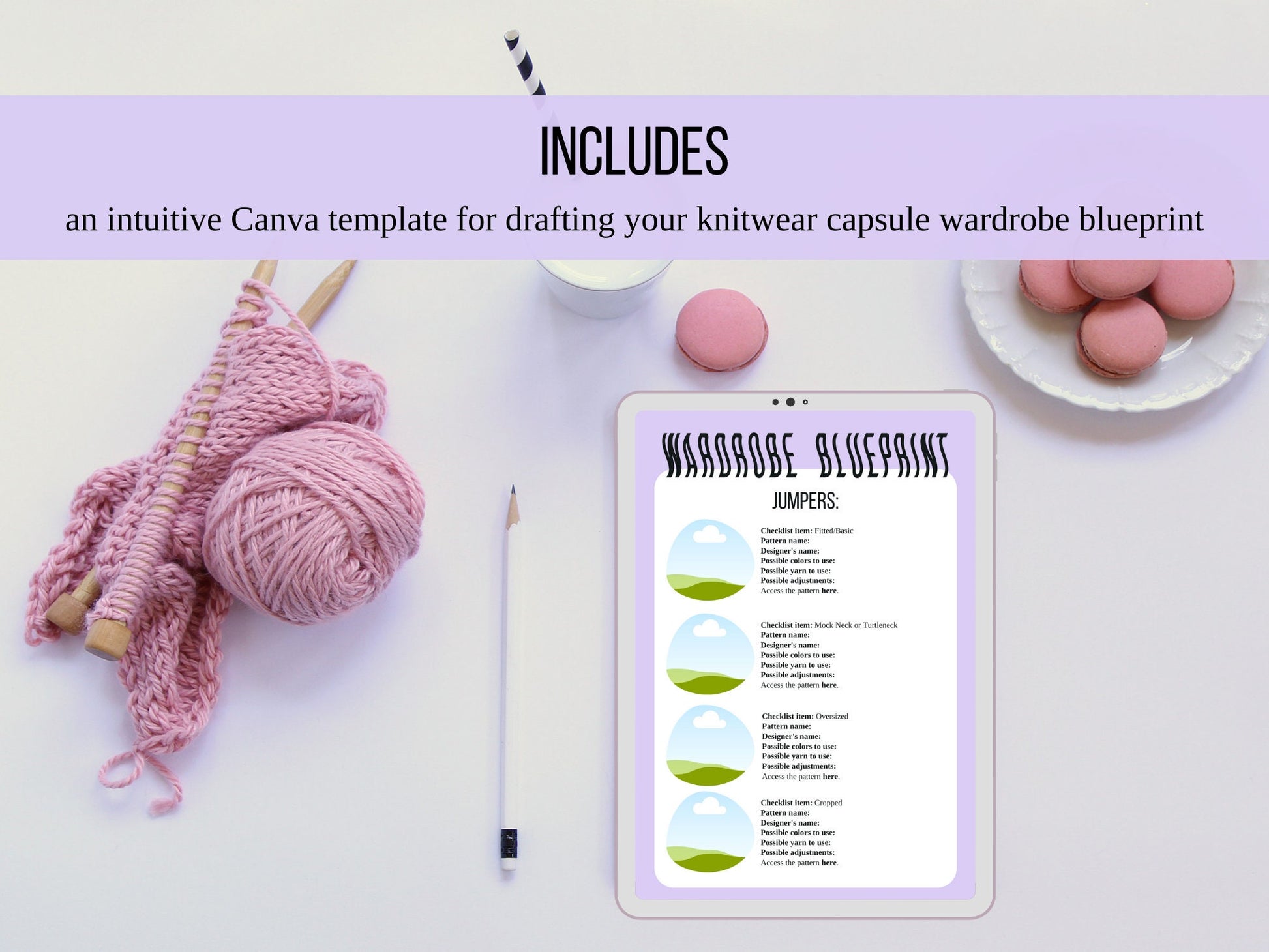 Knitwear Capsule Wardrobe Blueprint Canva Template