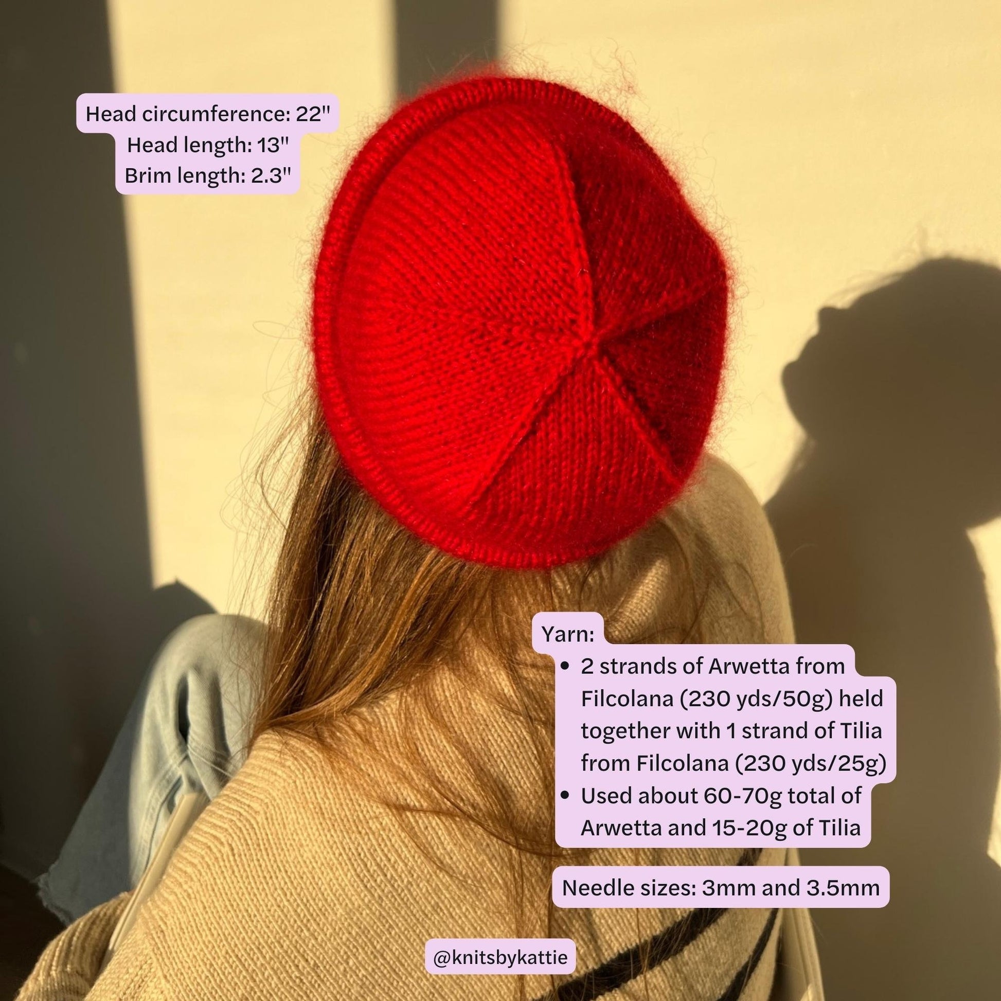 The Short Staple beanie in red